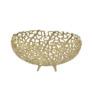 Centro de Mesa Decorativo Dourado 30x20x14cm - Mabruk