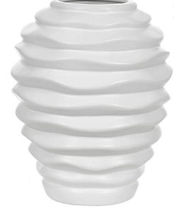 Vaso Decorativo Cerâmica Branco 35cm - D&A