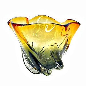 Centro de Mesa Murano em Âmbar e Preto 31x25x21cm - Mabruk