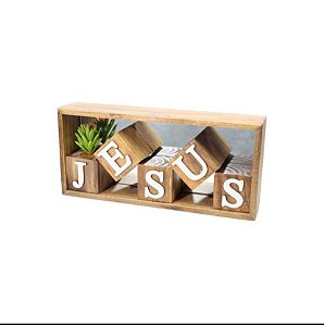 Nicho Cubos  Jesus  MDF Branco Pinus  Luxo