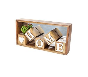 Nicho Cubos Coração  Home  MDF Branco Pinus Luxo