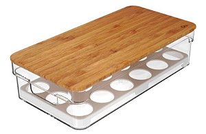 Organizador Porta Ovos Clear Fresh Natural Bambu 18 Un - Ou