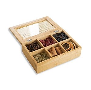 Porta Chá De Bambu Palhinha 6 Divisórias - Oikos