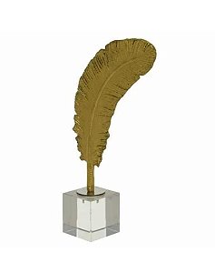 Escultura Pena Poliresina Dourada