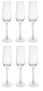 Cj 06 Taça Champagne Canelado Classic (Transparente ) 240ML