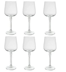 Cj 06 Taça Vinho Tinto Canelado Classic 630ML