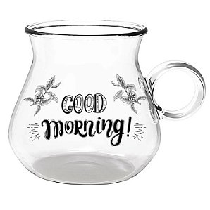 Jogo de 2 Xícaras Coffee Time em Vidro Borossilicato 350ml