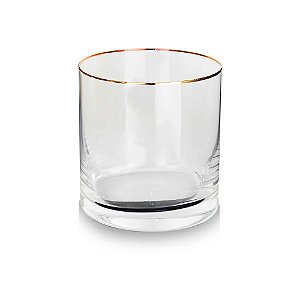 Copo Baixo Larus Gold Rim em Cristal Ecológico 410ml