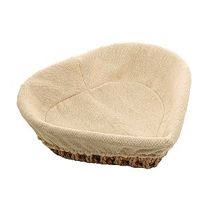 Cesta de Fibra Natural C/Forro Poliéster Coração