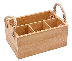 Porta Talheres de Bambu c/ Alça Natural