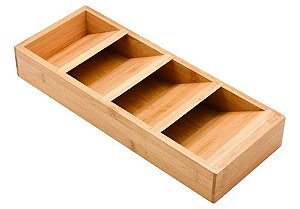 Organizador de Talheres p/ Gaveta em Bambu