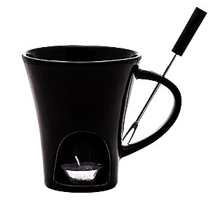 Mini Fondue Lyor Ivy de Porcelana Preto 200ml