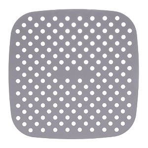 Tapete Protetor de Silicone para Air Fryer Quadrado Cinza 18,5cm - Lyor
