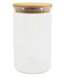 Pote Mantimento 1100ml Vidro c/ Tampa Bambu