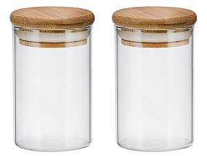 Pote Mantimento 110ml Vidro c/ Tampa Bambu