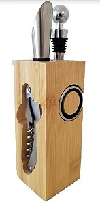 Jogo de Acessórios p/ Vinho Bambu Ecokitchen