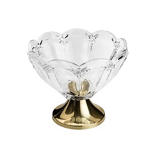 Centro de Mesa c/ Pé de Aço Inox Borboleta Dourado - Wolff