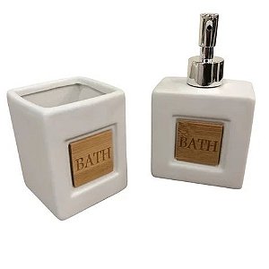 Jogo de Banheiro de Cerâmica 2 Peças Bath White
