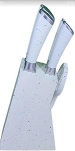 Jogo de Facas 6 pcs c/ Cepo Mármol