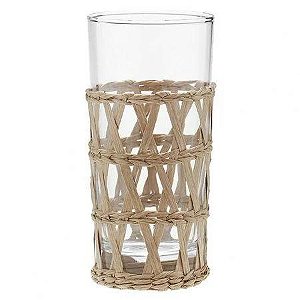 Cj 6 Copos de Vidro c/ Sisal Braided