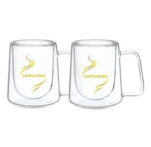 Dupla de Canecas Havana c/ Parede Dupla Vidro Boro 300ml - Hauskraft