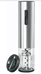 Saca Rolha USB Inox Elétrico e Cortador de Lacre