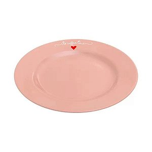 Cj 6 Pratos Sobremesa Em Porcelana L'Amour 19,5cm Haüskraft Rosa