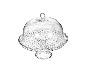 Prato com Pé e Tampa de Vidro Andora 31 cm Hauskraft