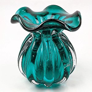 Vaso  de Murano Luxo Decoração Verde