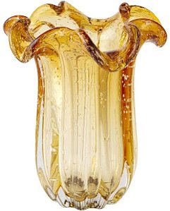 Vaso Decorativo Vidro Murano Âmbar