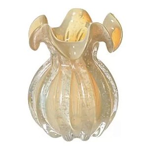 Vaso Murano  Decorativo Vidro  Bege  Amendoa 17cm