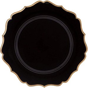 Sousplat Classic Rafimex Preto com Dourado