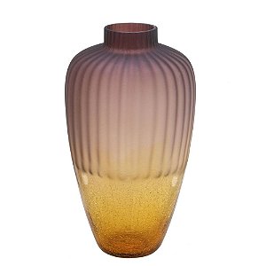 Vaso Decorativo Em Vidro Roxo e Ambar