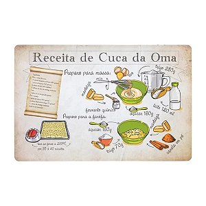 Jogo Americano Copa e Cia 6 Peças PP Flex Cuca da Oma