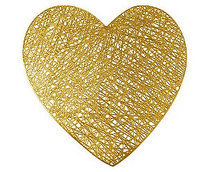 Lugar Americano De Pvc Coração Dourado