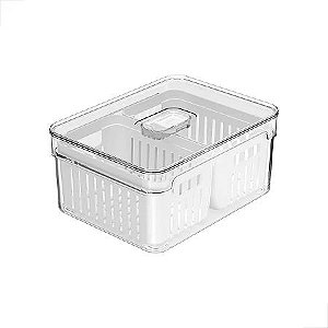 Organizador Clear Fresh 2,2L c/ 2 Cestos Natural