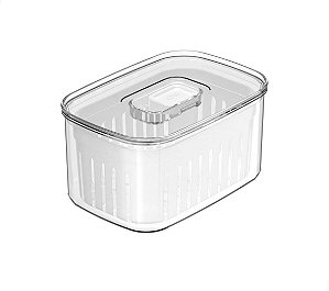 Organizador Clear Fresh 0,65L c/ Cesta Natural