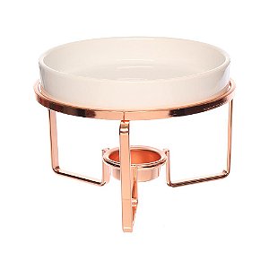 Rechaud p/ Queijo Rosé Gold 4pcs