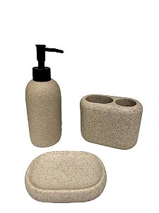 Kit Lavabo de Resina Oval Areia