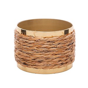 Conj. 4 Anéis p/ Guardanapos c/ Sisal Dourado Nature Wolff