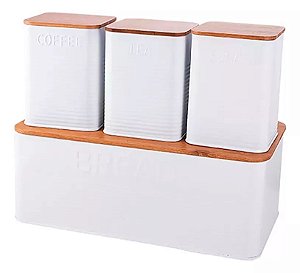 Cj Porta Pão Bambu - 3 pçs White