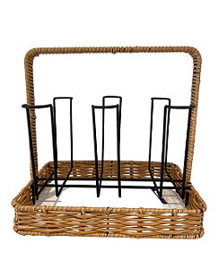 Suporte para 6 Copos Rattan Iron