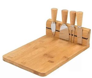 Jogo Tábua de Queijo com 4 Facas