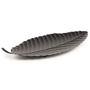 Centro de Mesa Folha Preta em Metal - 65cm