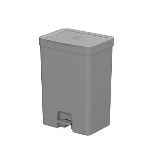 Lixeira de Pedal Trium Dupla Divisória Chumbo - 30L
