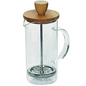 Cafeteira Prensa Francesa Tampa Bambu e Alça - 370ml