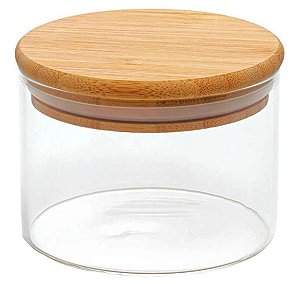 Pote Hermético Borossilicato c/ Tampa de Bambu 370ml