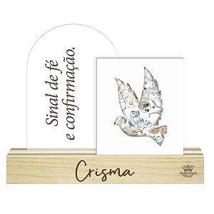 Madeirinha de Mesa Sinal de Fé, Crisma 13x16