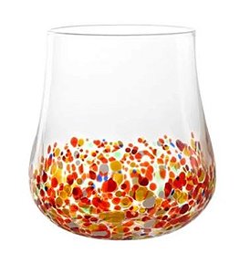 Jogo de 2 copos baixo vidro 450ml A10cm vermelho