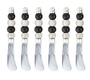 Jogo de Espátulas em Aço Inox com Cabo em Vidro 6 peças